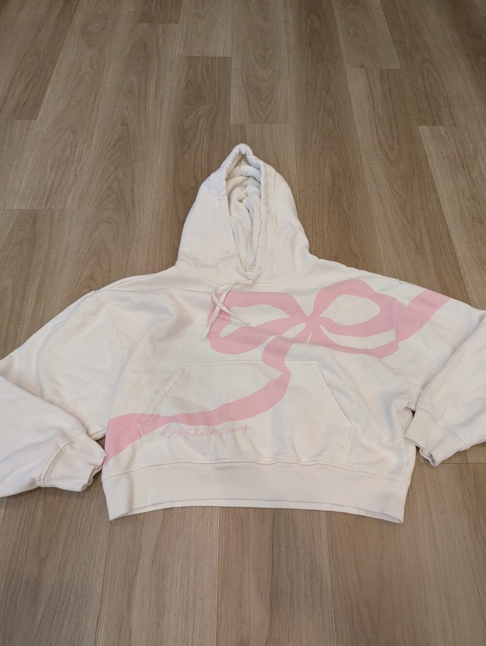 Love Shack Fancy White Oversized Bow Hoodie